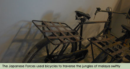 The Japanese Forces in Malaya used bicycles to advance rapidly